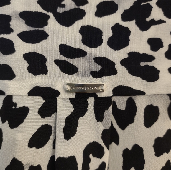 100% Silk White House Black Market Leopard Print Blouse - Size 8 - Picture 11 of 13
